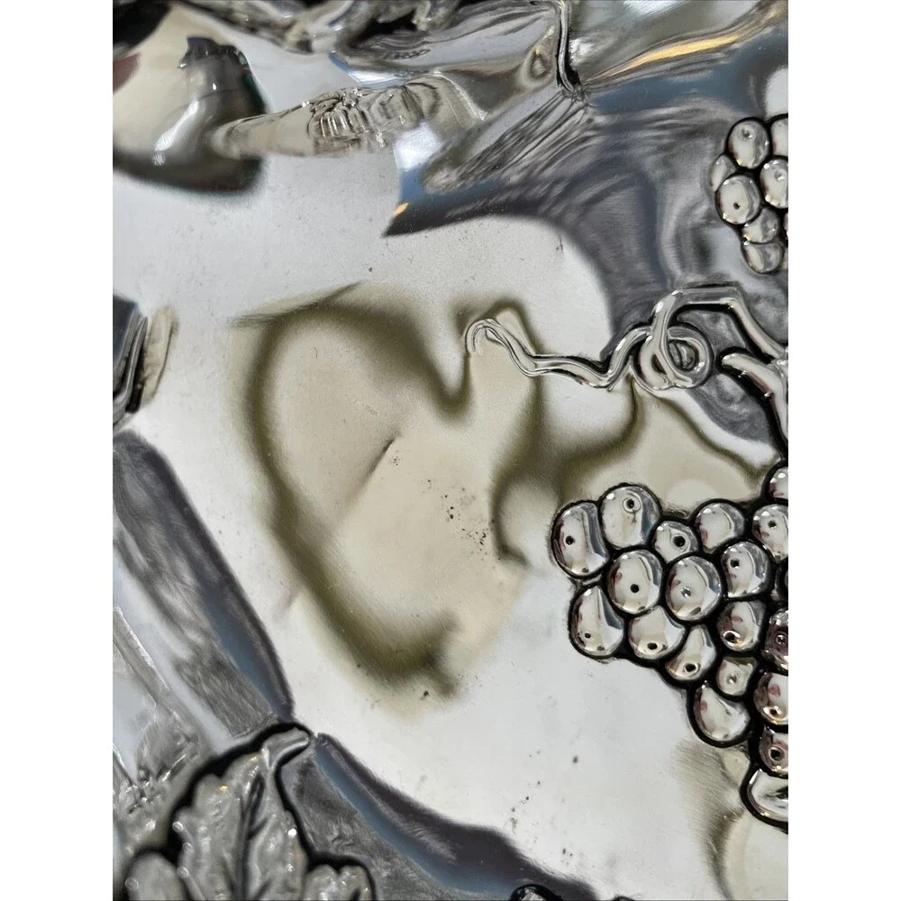 Silver Plated Grape Double Heart Dish Godinger Silver Art Serving Tray Snacks